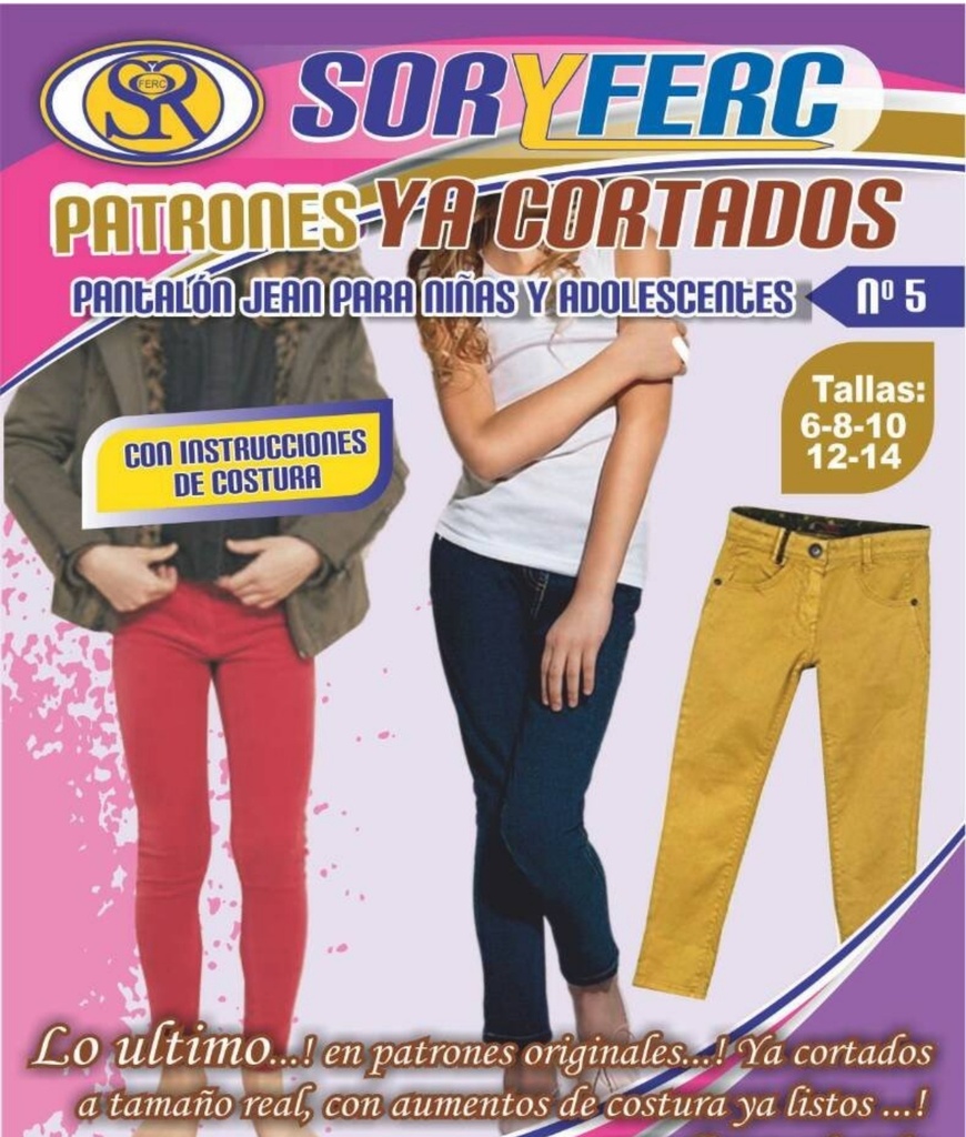 PATRON PANTALON JEAN PARA NIÑAS Y ADOLESCENTES