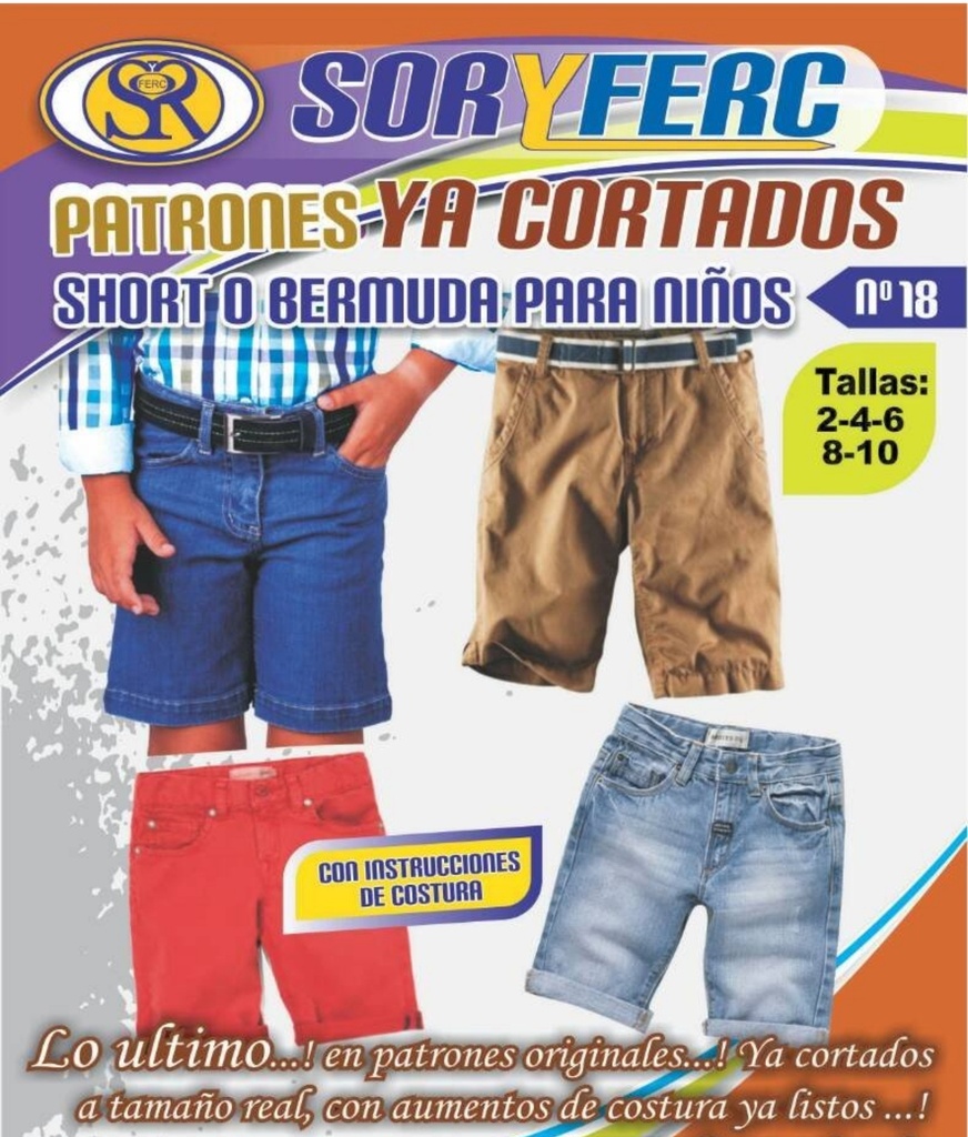 PATRON SHORT O BERMUDA PARA NIÑOS