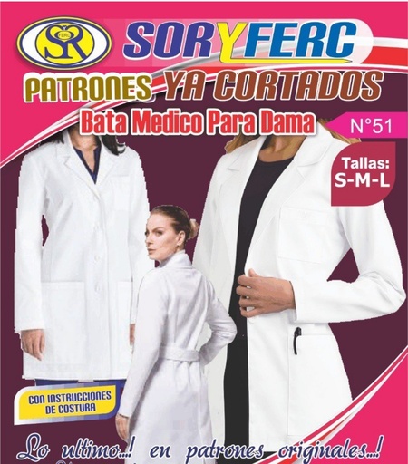 [PS-51] PATRON BATA MEDICO PARA DAMA