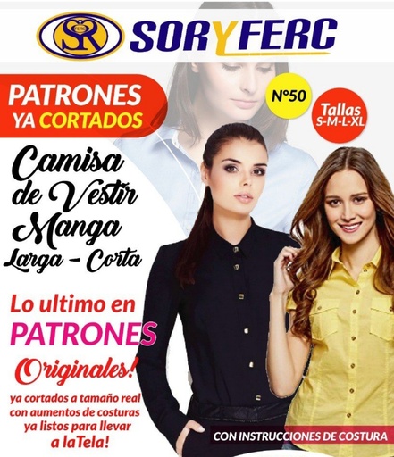 [PS-50] PATRON CAMISA DE VESTIR MANGA LARGA - CORTA