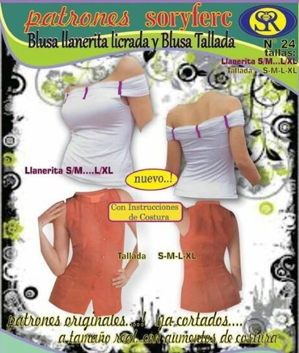 [PS-24] PATRON BLUSA LLANERITA LICRADA Y BLUSA TALLADA